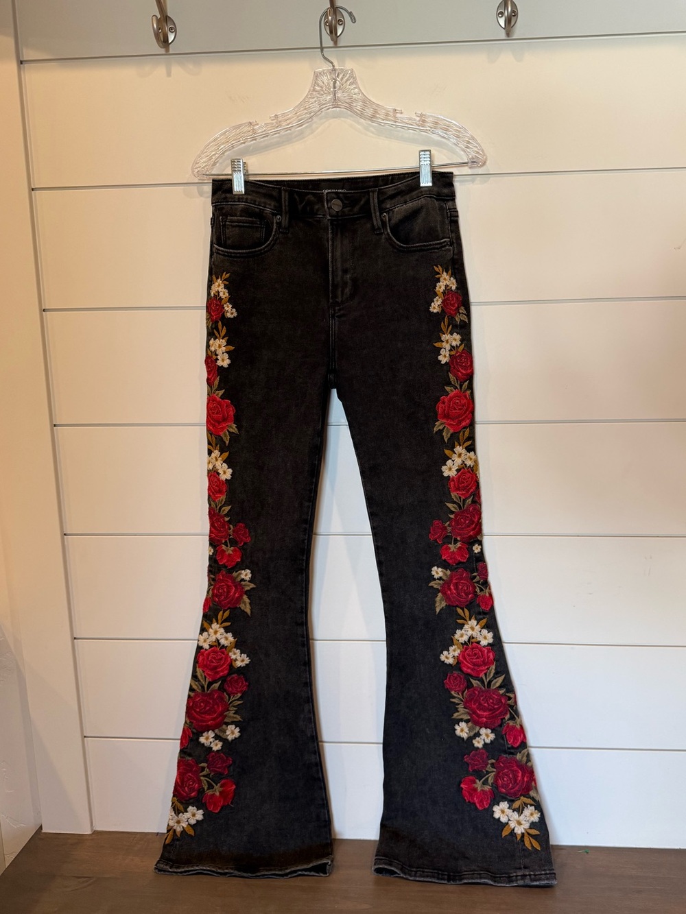 Free People Driftwood Farrah Lovers Lane Flare Jeans 26 - Picture 3 of 10